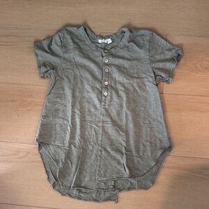 Wilt Olive Short Sleeve Button-Up Tee